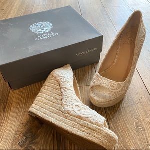 Vince Camuto Lace espadrille wedges